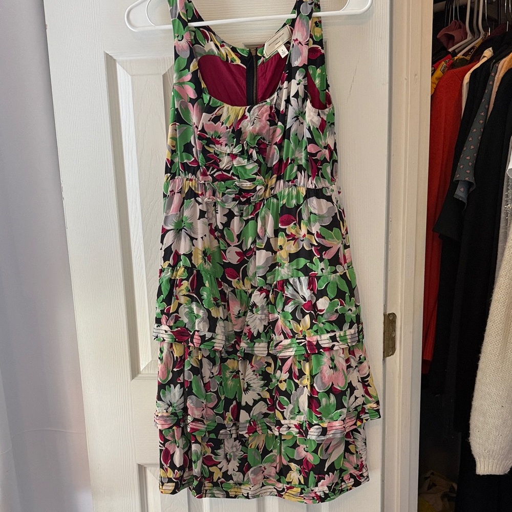 Moulinette Soeurs Floral Mini Dress - Green and Pink